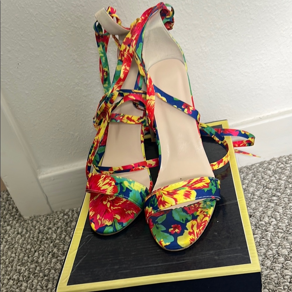 Floral Strappy Women's Heels